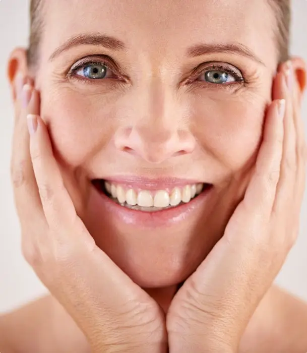 Close-up of skin affected by fine lines and wrinkles