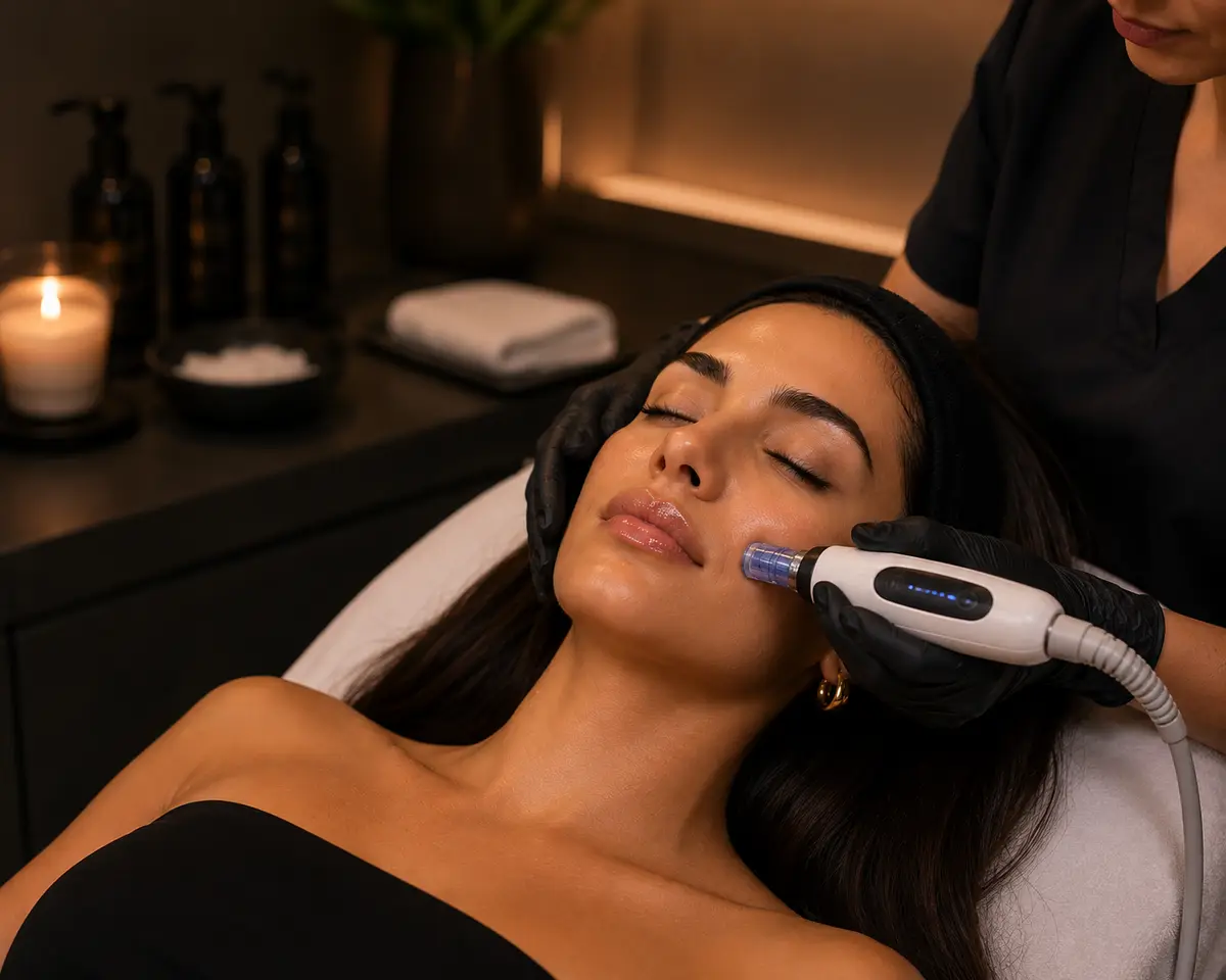 A skin treatment in progress at the ELIIXA clinic